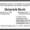 Breit Heinrich 1929-1997 Todesanzeige
